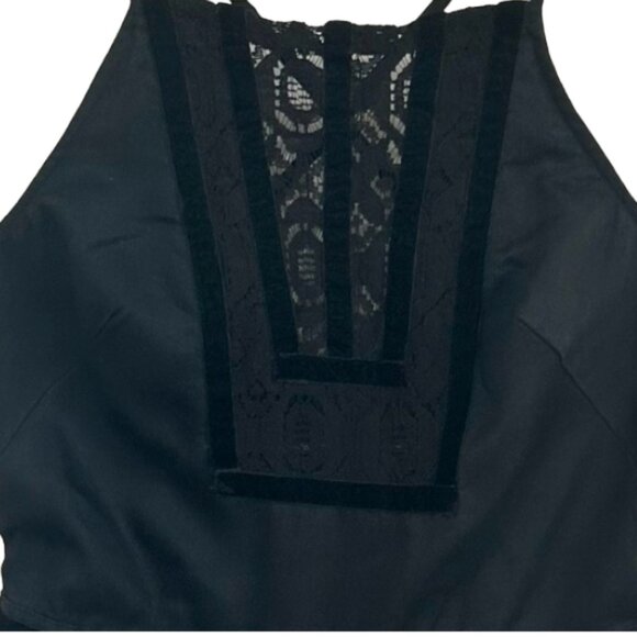 Free People x Revolve Black Tuxedo Jumpsuit 0 Lace Inset Wide-Leg Open Back - Picture 5 of 13